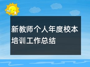 新教师个人年度校本培训工作总结