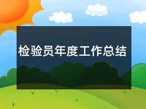 检验员年度工作总结