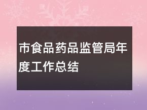 市食品药品监管局年度工作总结