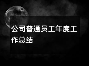 公司普通员工年度工作总结