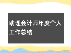 助理会计师年度个人工作总结