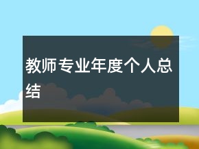 教师专业年度个人总结