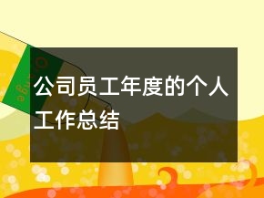 公司员工年度的个人工作总结