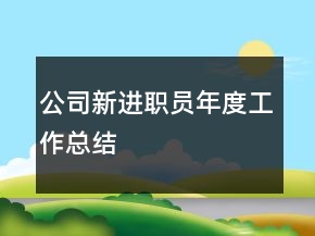 公司新进职员年度工作总结
