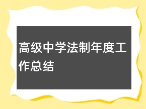 高级中学法制年度工作总结