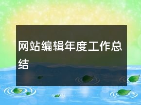 网站编辑年度工作总结