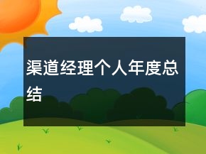渠道经理个人年度总结