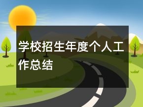 学校招生年度个人工作总结