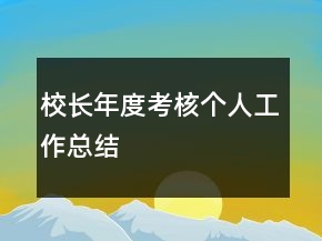 校长年度考核个人工作总结