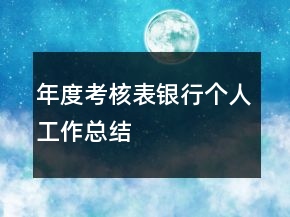 年度考核表银行个人工作总结