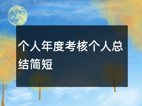 个人年度考核个人总结简短