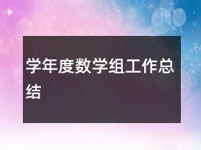 学年度数学组工作总结