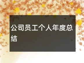 公司员工个人年度总结