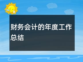 财务会计的年度工作总结
