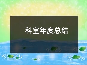 科室年度总结