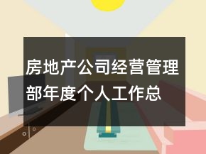 房地产公司经营管理部年度个人工作总结