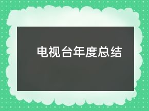 电视台年度总结