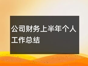 公司财务上半年个人工作总结