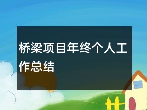 桥梁项目年终个人工作总结