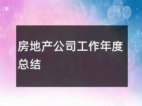 房地产公司工作年度总结