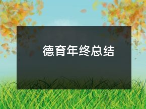 德育年终总结
