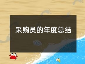 采购员的年度总结