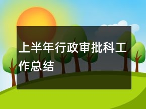 上半年行政审批科工作总结