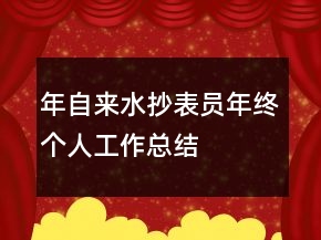 年自来水抄表员年终个人工作总结