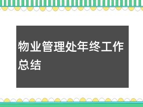 物业管理处年终工作总结