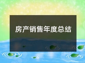 房产销售年度总结