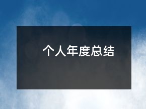 个人年度总结