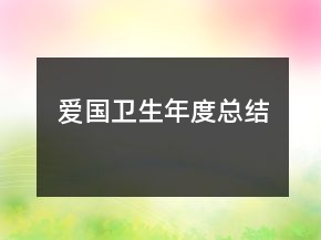 爱国卫生年度总结