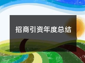招商引资年度总结