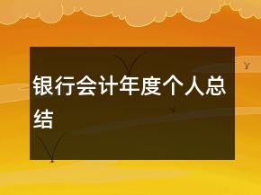 银行会计年度个人总结
