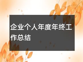 企业个人年度年终工作总结