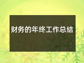 财务的年终工作总结