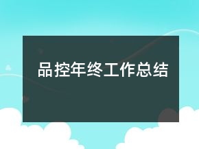品控年终工作总结