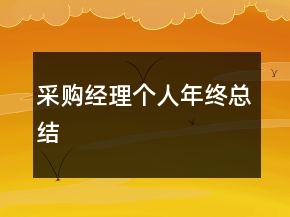 采购经理个人年终总结