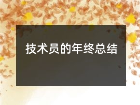 技术员的年终总结