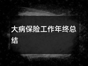 大病保险工作年终总结