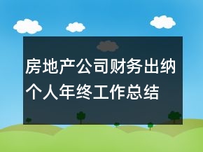 房地产公司财务出纳个人年终工作总结