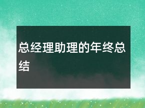 总经理助理的年终总结