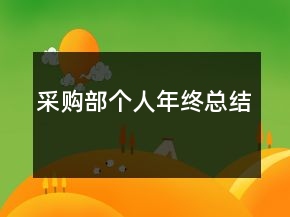 采购部个人年终总结