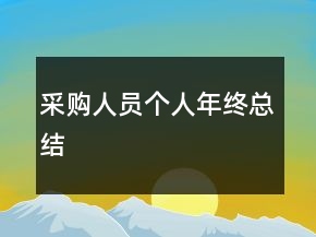 采购人员个人年终总结
