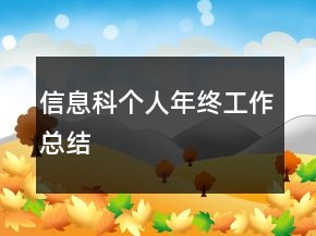 信息科个人年终工作总结
