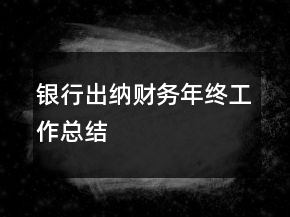 银行出纳财务年终工作总结