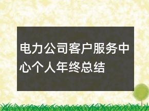 电力公司客户服务中心个人年终总结