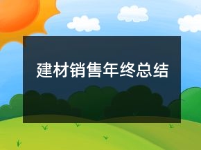 建材销售年终总结