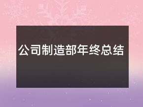 公司制造部年终总结