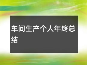 车间生产个人年终总结